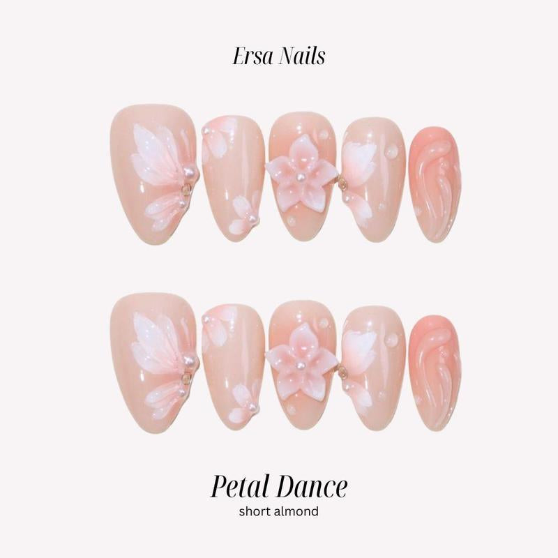 Ersanails VALENTINE'S DAY Collection - Handmade Presson Nails 10PCS | Acrylic, Reusable, Salon-Quality, Long-Lasting, Glossy Design