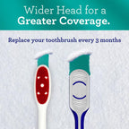 Gurunanda Gentle Giant Toothbrush with Dual Action Flossing Spiral Bristles - Ergo Dexa Grip - Helps in Teeth Whitening, BPA Free, (4 Count)