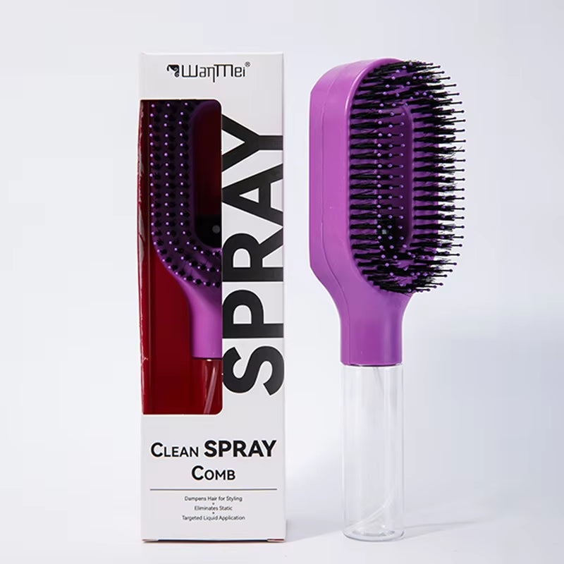 2In1 Sprayer Comb Detangling Scalp Massage Hairbrush with Spray Bottle Essential Oil Water Mist Spray Brush Anti-Static Autumn