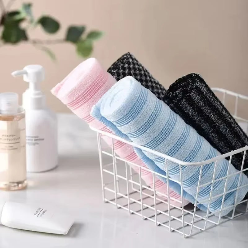 Exfoliating Washcloth Back Scrubber for Shower for Men Silver-Ion Multi-Function Foam Bath Towel Ultra-Long Exfoliating Towels
