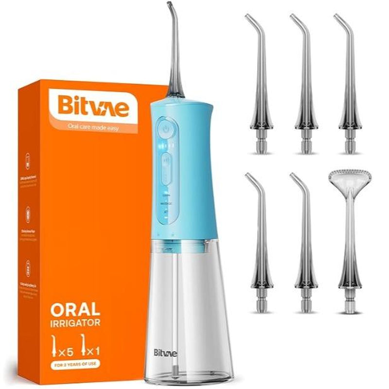 Bitvae C1/C5/C6 Water Flosser for Teeth - Cordless Portable Oral Irrigator, Powerful and Rechargeable, IPX7 Waterproof for Whitening Tablets ,Water Flosser for Teeth Cleane- Dental Kit