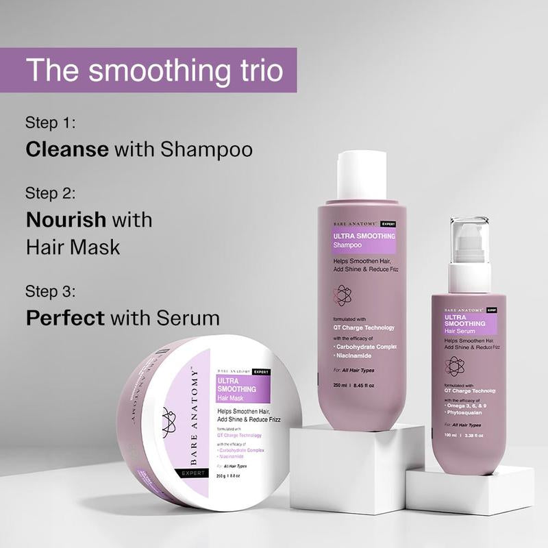 Ultra Smoothing Hair Serum – Reduce Frizz & Deep Hydration | Niacinamide + Carbohydrate Complex for Silky, Smooth Hair | Vegan, SLS & Paraben-Free