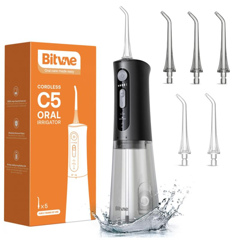 Bitvae C1/C5/C6 Water Flosser for Teeth - Cordless Portable Oral Irrigator, Powerful and Rechargeable, IPX7 Waterproof for Whitening Tablets ,Water Flosser for Teeth Cleane- Dental Kit