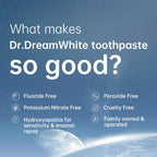 【BUY 2 GET FREE Gift】Dr.Dreamwhite Mesoporous 99%Hydroxyapatite Nhap Toothpaste Oral Care | Ultra Whitening & Enamel Reparing | Freshens Breath | Fights Plaque | Non Fluoride | Cucumber Melon & White Tea Flavor | 5.29Oz | Starter Tube