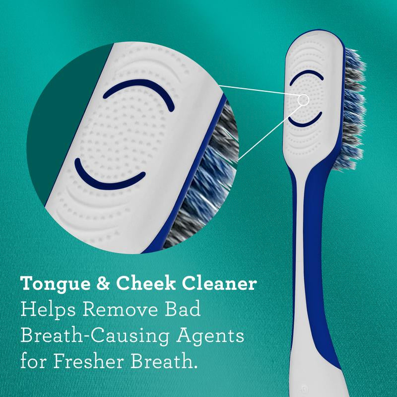 Gurunanda Gentle Giant Toothbrush with Dual Action Flossing Spiral Bristles - Ergo Dexa Grip - Helps in Teeth Whitening, BPA Free, (4 Count)