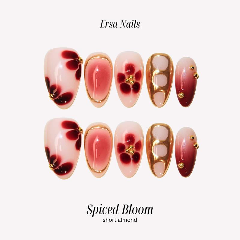 Ersanails VALENTINE'S DAY Collection - Handmade Presson Nails 10PCS | Acrylic, Reusable, Salon-Quality, Long-Lasting, Glossy Design