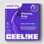 CEELIKE Purple Teeth Whitening Strips with Free Cheek Retractor - 7/21 Whitening Sessions -Nano-Hydroxyapatite Safe for Enamel - Non Sensitive Teeth Whitening - Peroxide-Free