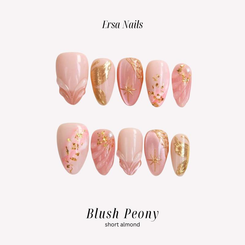 Ersanails VALENTINE'S DAY Collection - Handmade Presson Nails 10PCS | Acrylic, Reusable, Salon-Quality, Long-Lasting, Glossy Design