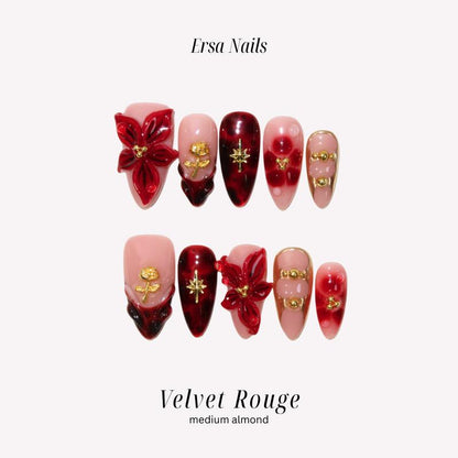 Ersanails VALENTINE'S DAY Collection - Handmade Presson Nails 10PCS | Acrylic, Reusable, Salon-Quality, Long-Lasting, Glossy Design