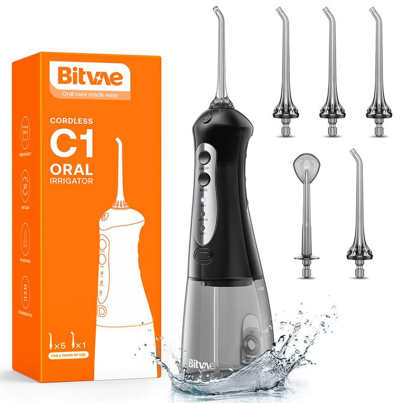 Bitvae C1/C5/C6 Water Flosser for Teeth - Cordless Portable Oral Irrigator, Powerful and Rechargeable, IPX7 Waterproof for Whitening Tablets ,Water Flosser for Teeth Cleane- Dental Kit