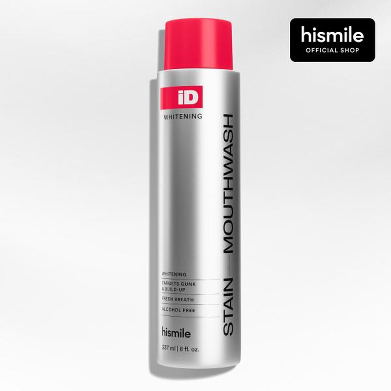 Hismile Id Stain Whitening Mouthwash for White Teeth, Freshens Breath with Essential Oils 237Ml